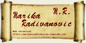 Marika Radivanović vizit kartica